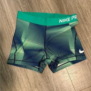 Nike Dri-FIT Athletic White and Green Shorts